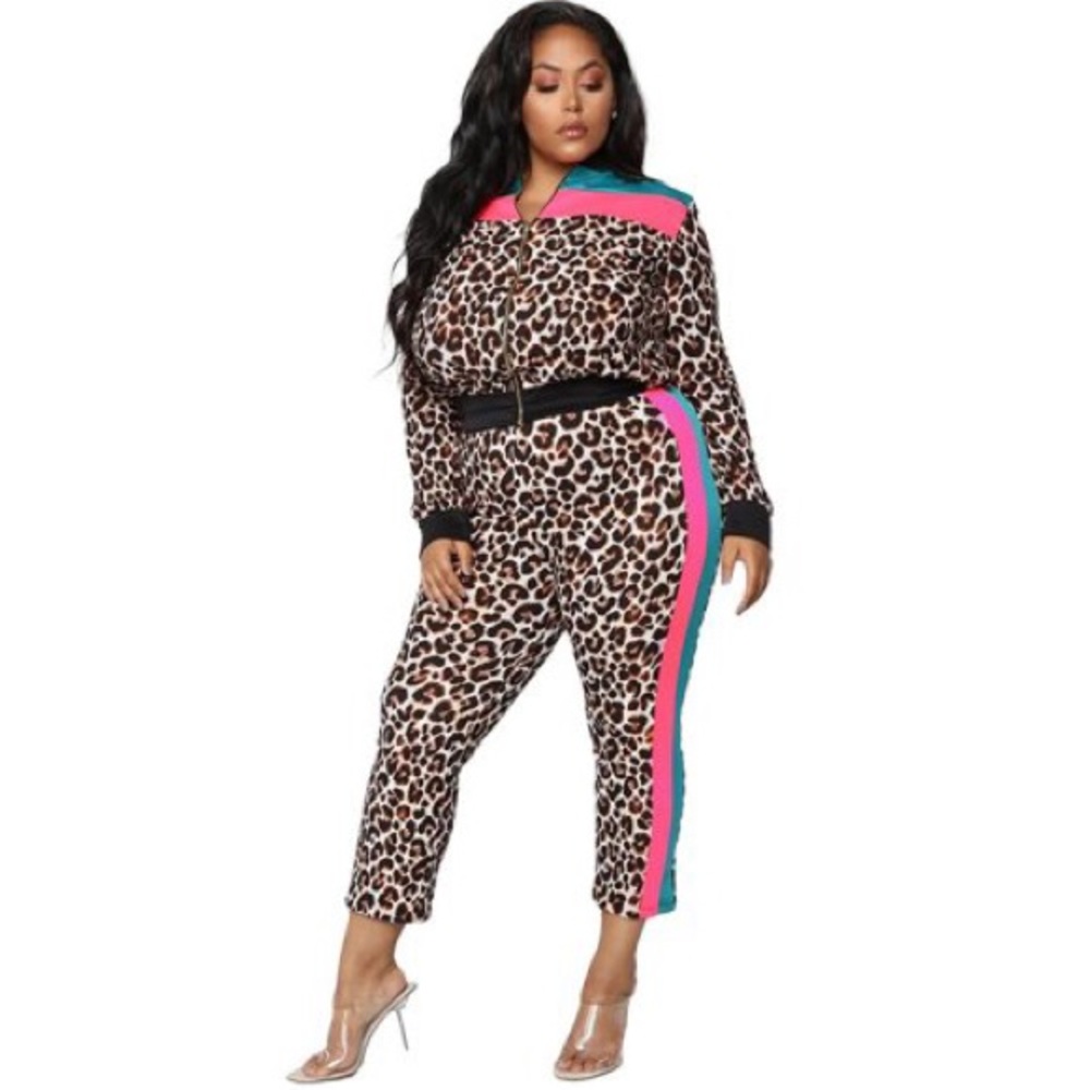 Leopard Print Plus Size Joggers - image 2